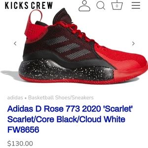 Adidas D Rose 773 2020 Scarlet Core Black Men’s Size 10.5  Basketball Shoes